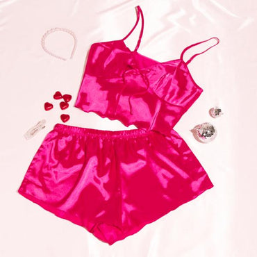 Satin PJ Set - Women's Loungewear Comfort Nightwear