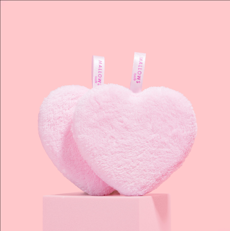 Make Up Remover Pink Heart Pads - Pack of 2