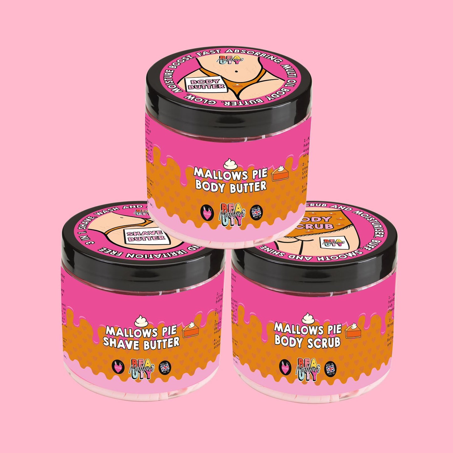 Mallows Pie Trio - Body Scrub, Shave Butter and Body Butter