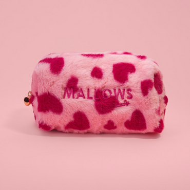 Red Heart Fur Make Up Bag