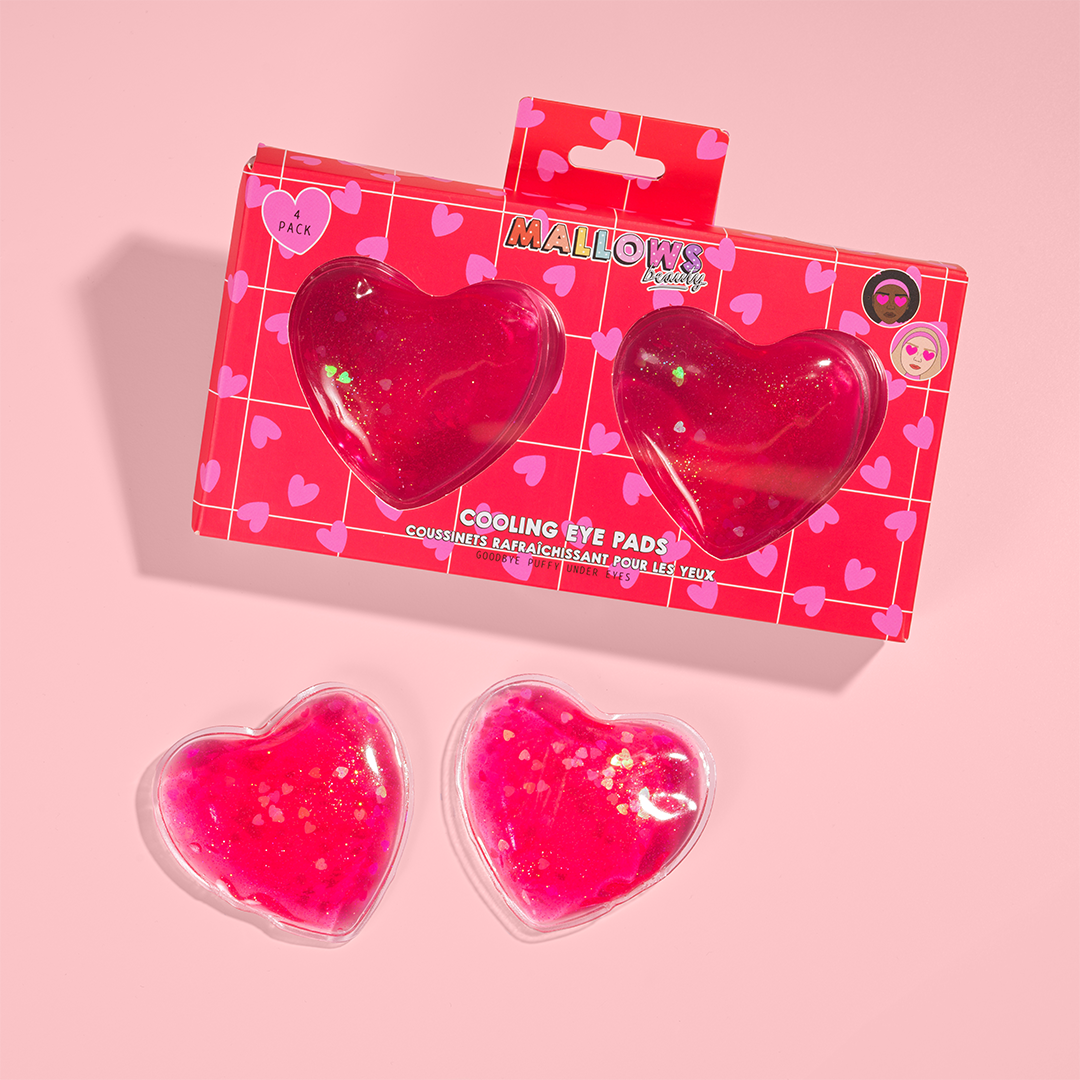 Dark Pink Hearts Gel Eye Pads 4pk