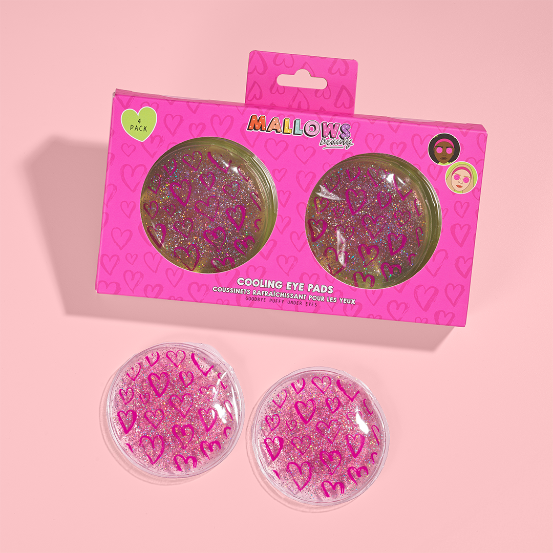 Pink Heart Pattern Gel Eye Pads, 4pk