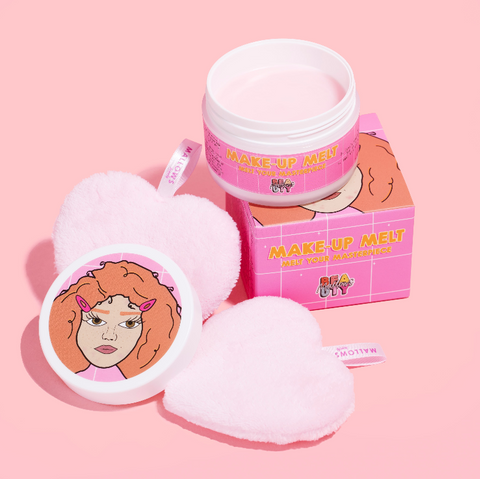Make Up Remover Pink Heart Pads - Pack of 2